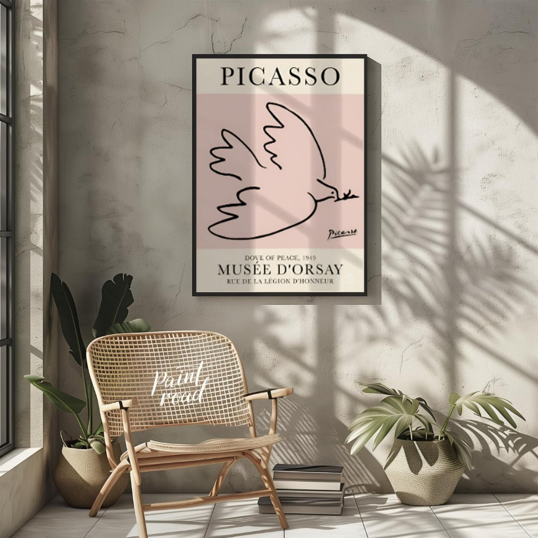 This iconic poster features Pablo Picasso’s “Dove of Peace,” a universally recognized symbol create… for living room