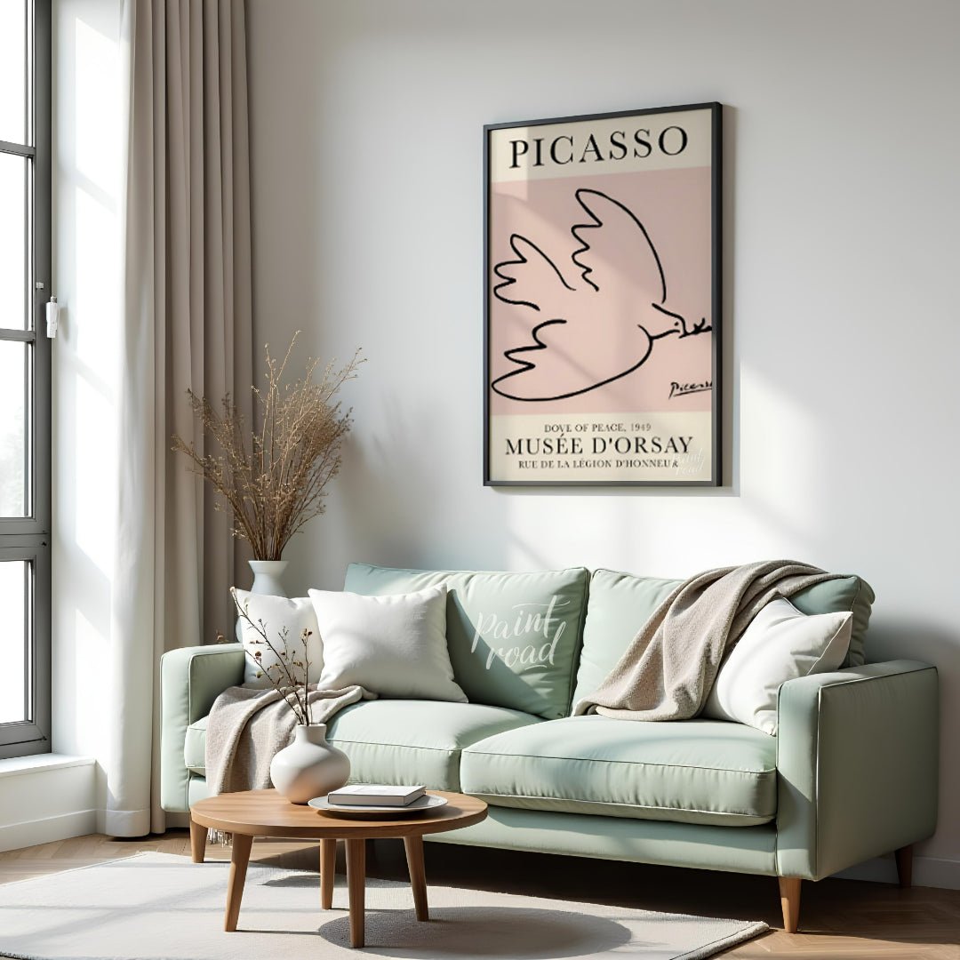 This iconic poster features Pablo Picasso’s “Dove of Peace,” a universally recognized symbol create… for living room