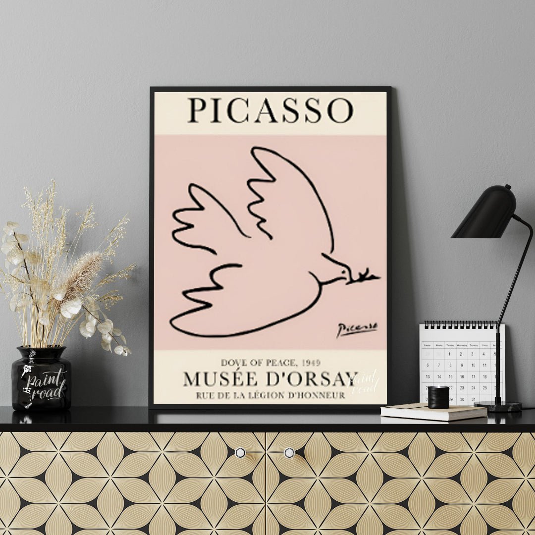 This iconic poster features Pablo Picasso’s “Dove of Peace,” a universally recognized symbol create… for living room
