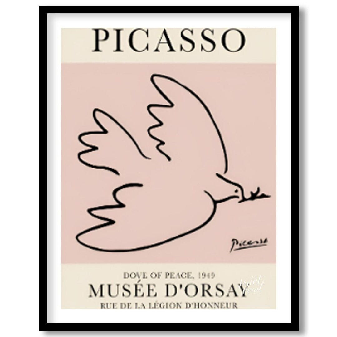 This iconic poster features Pablo Picasso’s “Dove of Peace,” a universally recognized symbol create… for space