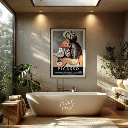 This poster is a vibrant promotional piece for a Pablo Picasso exhibition held at the Centre Cultur… for bathroom