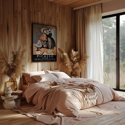 This poster is a vibrant promotional piece for a Pablo Picasso exhibition held at the Centre Cultur… for bedroom
