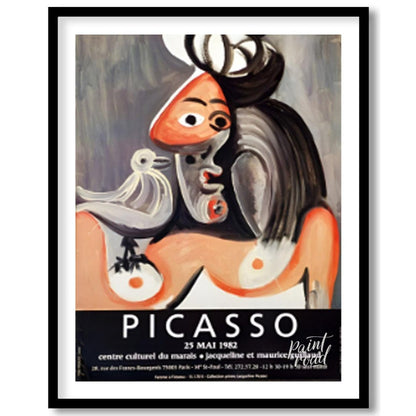 This poster is a vibrant promotional piece for a Pablo Picasso exhibition held at the Centre Cultur… for home