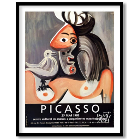 This poster is a vibrant promotional piece for a Pablo Picasso exhibition held at the Centre Cultur… for home