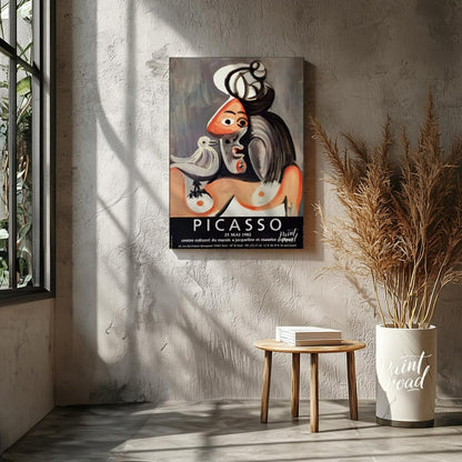 This poster is a vibrant promotional piece for a Pablo Picasso exhibition held at the Centre Cultur… for living room
