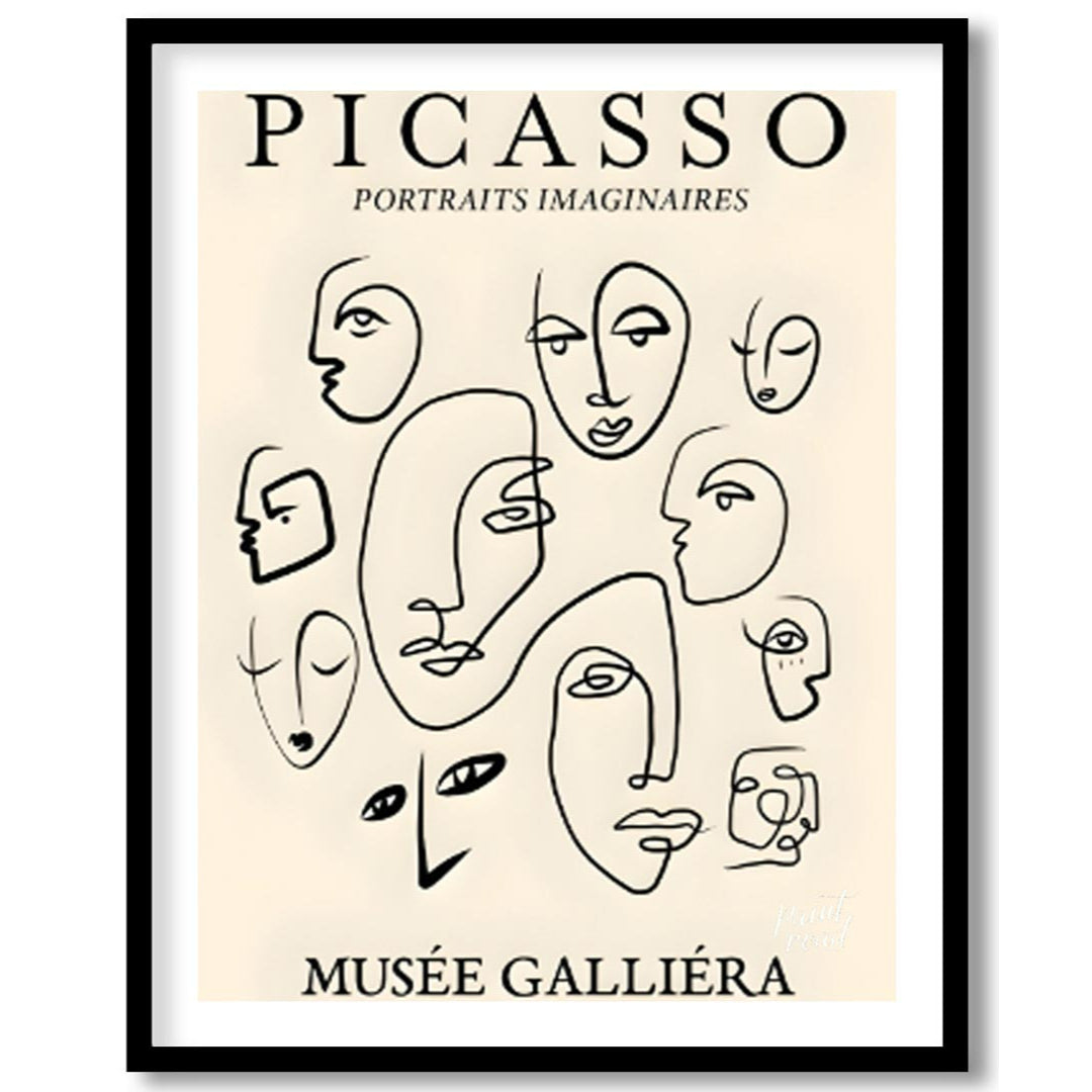 Introduce timeless sophistication with “Picasso Line Faces Tribute,” a vintage-style poster inspire… for sweet home