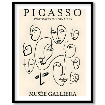 Introduce timeless sophistication with “Picasso Line Faces Tribute,” a vintage-style poster inspire… for sweet home