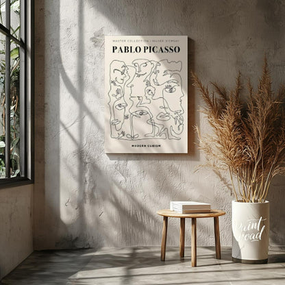 This poster, titled “MASTER COLLECTION + MUSÉE D’ORSAY PABLO PICASSO MODERN CUBISM,” presents a dyn… for living room