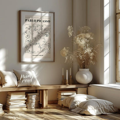 This poster, titled “MASTER COLLECTION + MUSÉE D’ORSAY PABLO PICASSO MODERN CUBISM,” presents a dyn… for living room