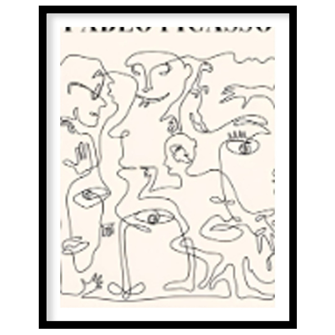 This poster, titled “MASTER COLLECTION + MUSÉE D’ORSAY PABLO PICASSO MODERN CUBISM,” presents a dyn… for place