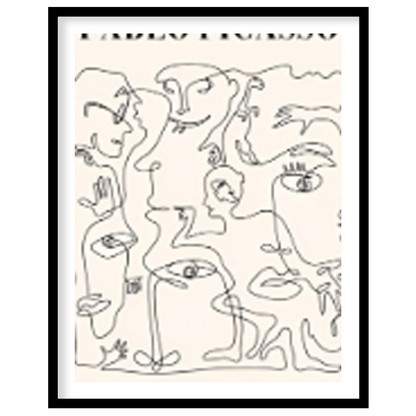 This poster, titled “MASTER COLLECTION + MUSÉE D’ORSAY PABLO PICASSO MODERN CUBISM,” presents a dyn… for place
