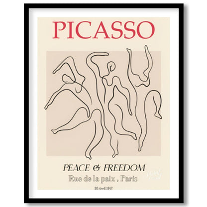 This elegant and iconic poster, “PICASSO: PEACE & FREEDOM,” uses a powerful illustration inspired b… for abode