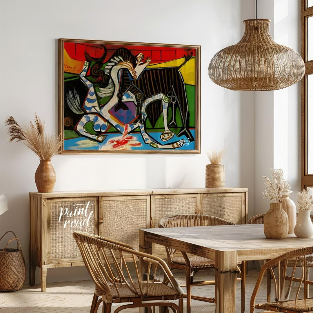 Picasso's Bullfight Painting available online at Paintroad showing abstract art animal art and art collector
