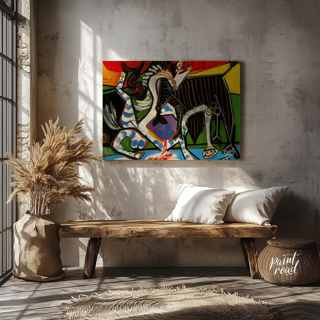 Picasso's Bullfight Painting available online at Paintroad showing abstract art animal art and art collector