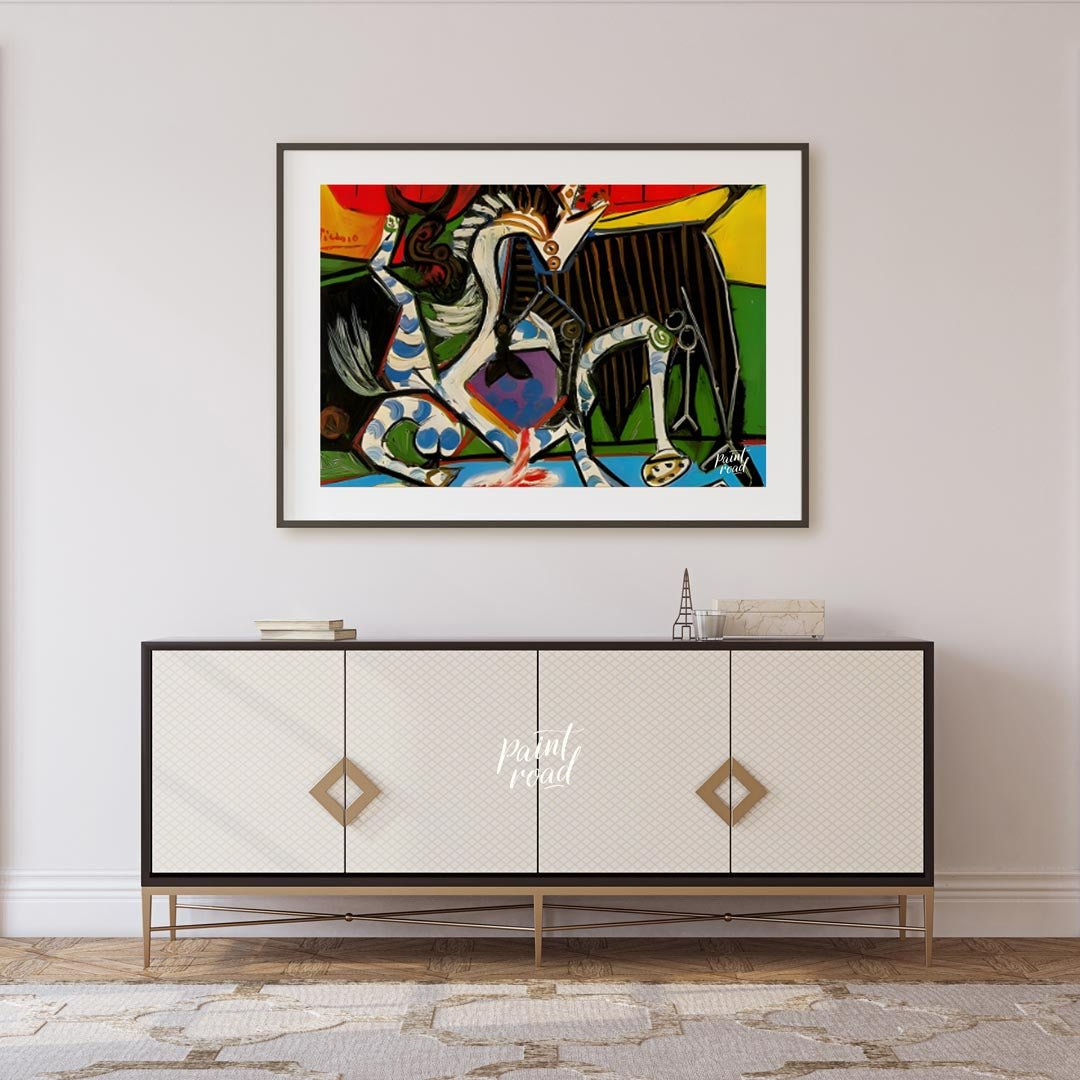 Picasso's Bullfight Painting available online at Paintroad showing abstract art animal art and art collector