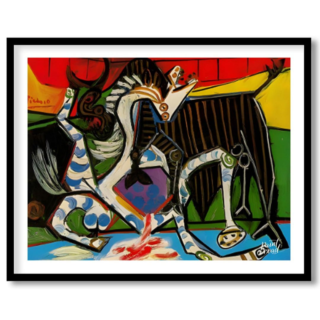 Picasso's Bullfight Painting available online at Paintroad showing abstract art animal art and art collector