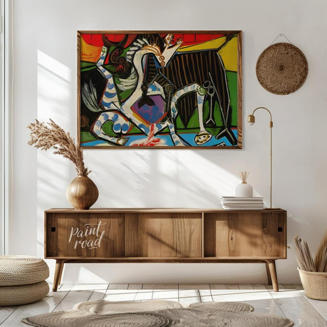Picasso's Bullfight Painting available online at Paintroad showing abstract art animal art and art collector