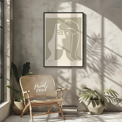 This striking artwork, titled "Cubist Woman in Profile," is a lithograph by Pablo Picasso, created … for other