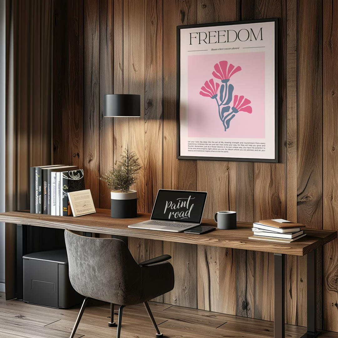 This elegant print features a stylish and inspiring design, perfect for adding a touch of serenity … for office