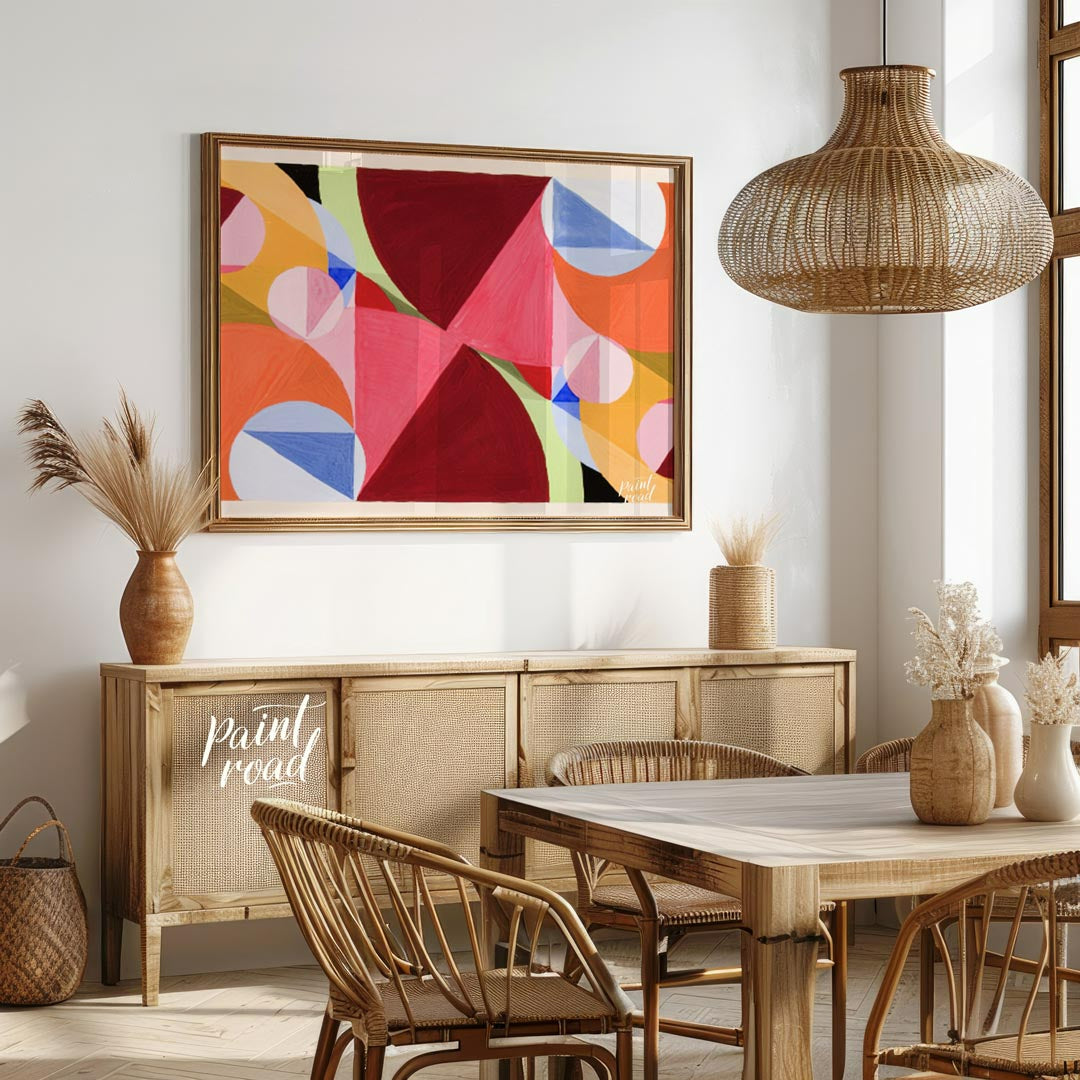 This charming and cheerful image features a dense, repeating pattern of stylized daisy flowers in v… for dining room
