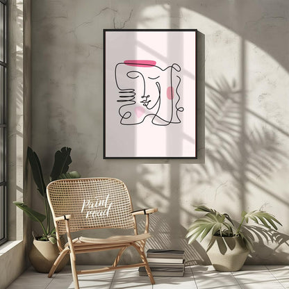 This elegant and minimalist art print features a captivating abstract face rendered through a conti… for other