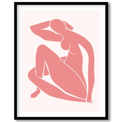 This minimalist and elegant artwork features a graceful silhouette of a female figure rendered in a… for house