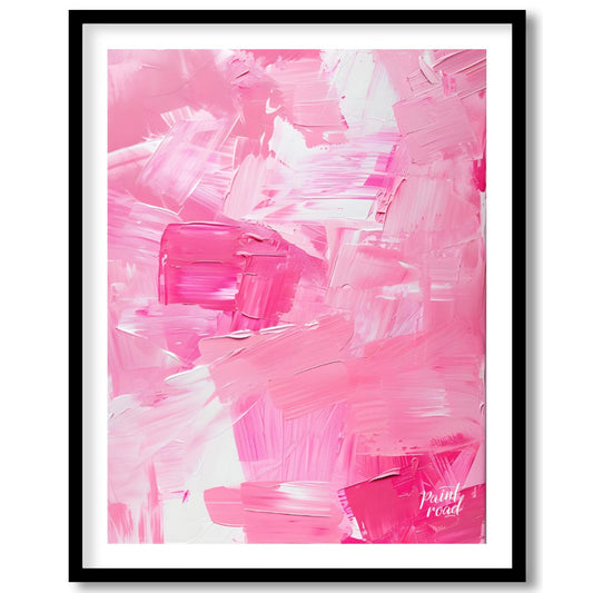 This abstract painting is a symphony of pink hues, rendered with bold, expressive brushstrokes. The… for sweet home