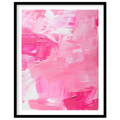 This abstract painting is a symphony of pink hues, rendered with bold, expressive brushstrokes. The… for sweet home