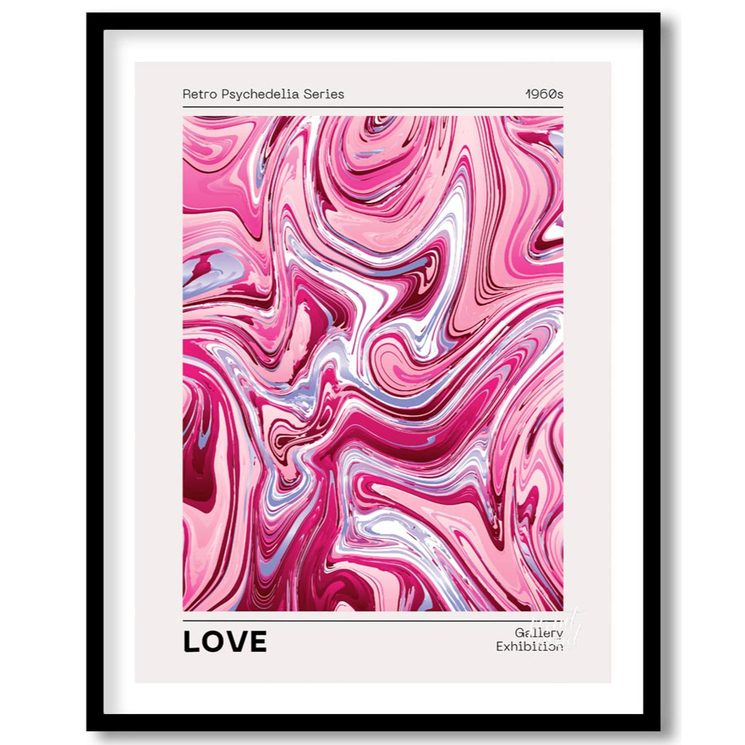 This vibrant and emotive art print, from the “Retro Psychedelia Series” of the “1960s,” displays a … for house