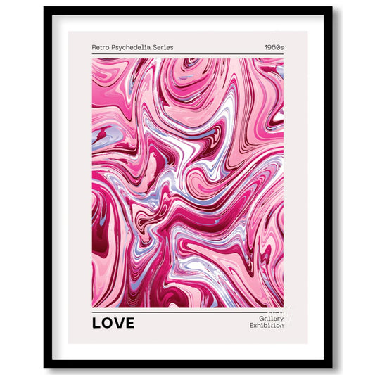 This vibrant and emotive art print, from the “Retro Psychedelia Series” of the “1960s,” displays a … for house