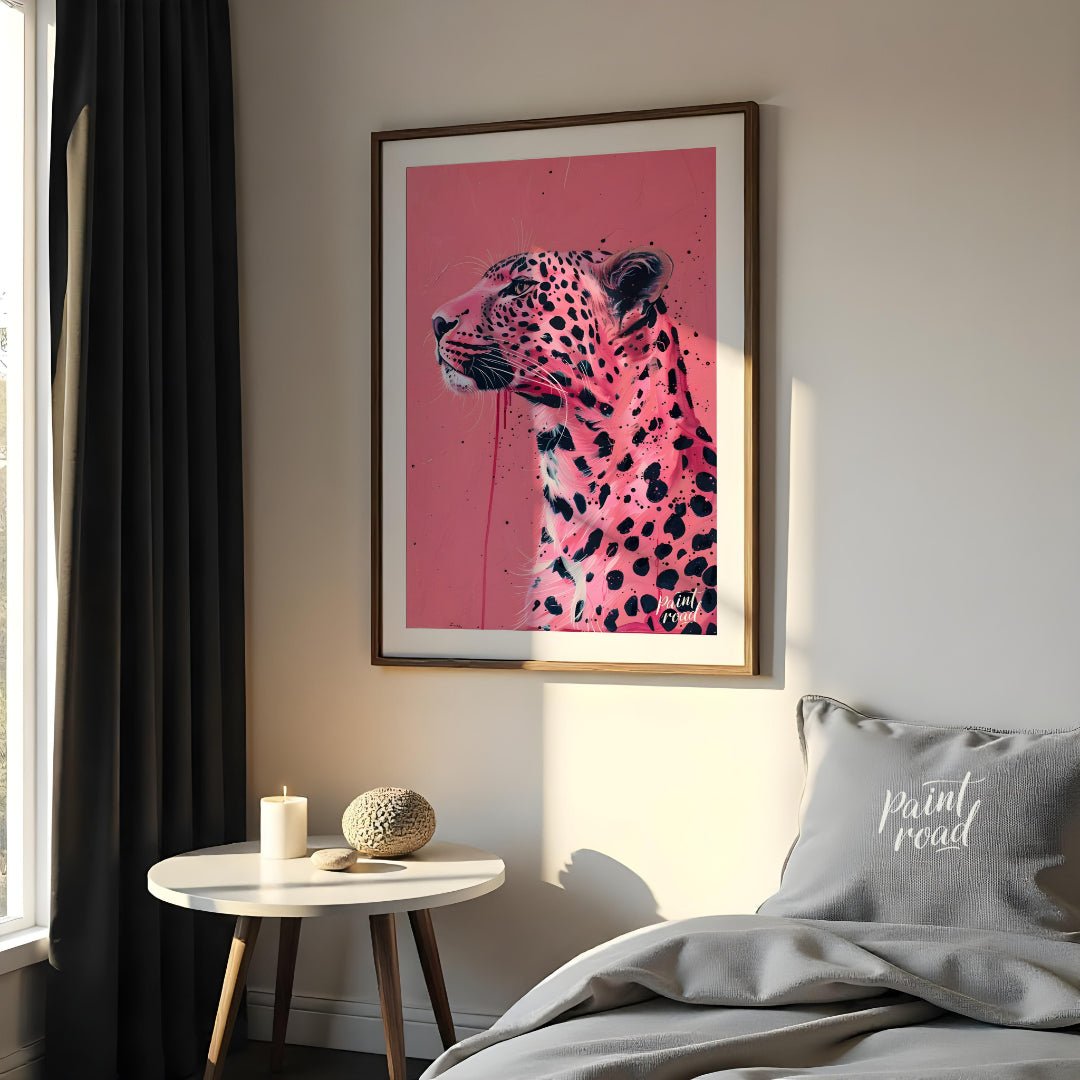 This striking artwork reimagines the majestic leopard in a bold, contemporary style. The artist emp… for bedroom