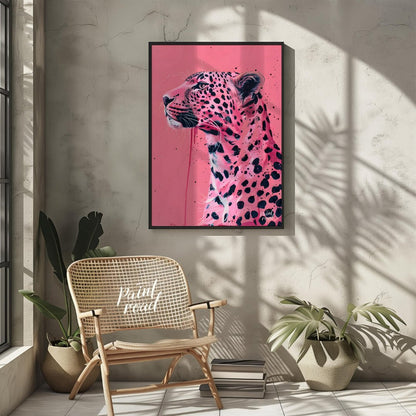 Pink Panthera Portrait Painting available online at Paintroad showing animal art and artistic