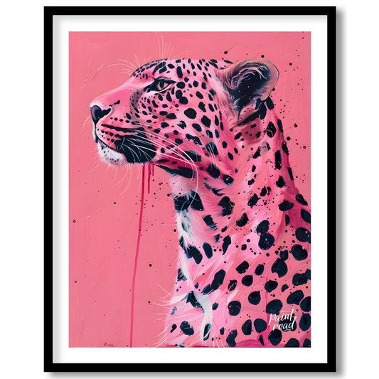 Pink Panthera Portrait Painting available online at Paintroad showing animal art and artistic