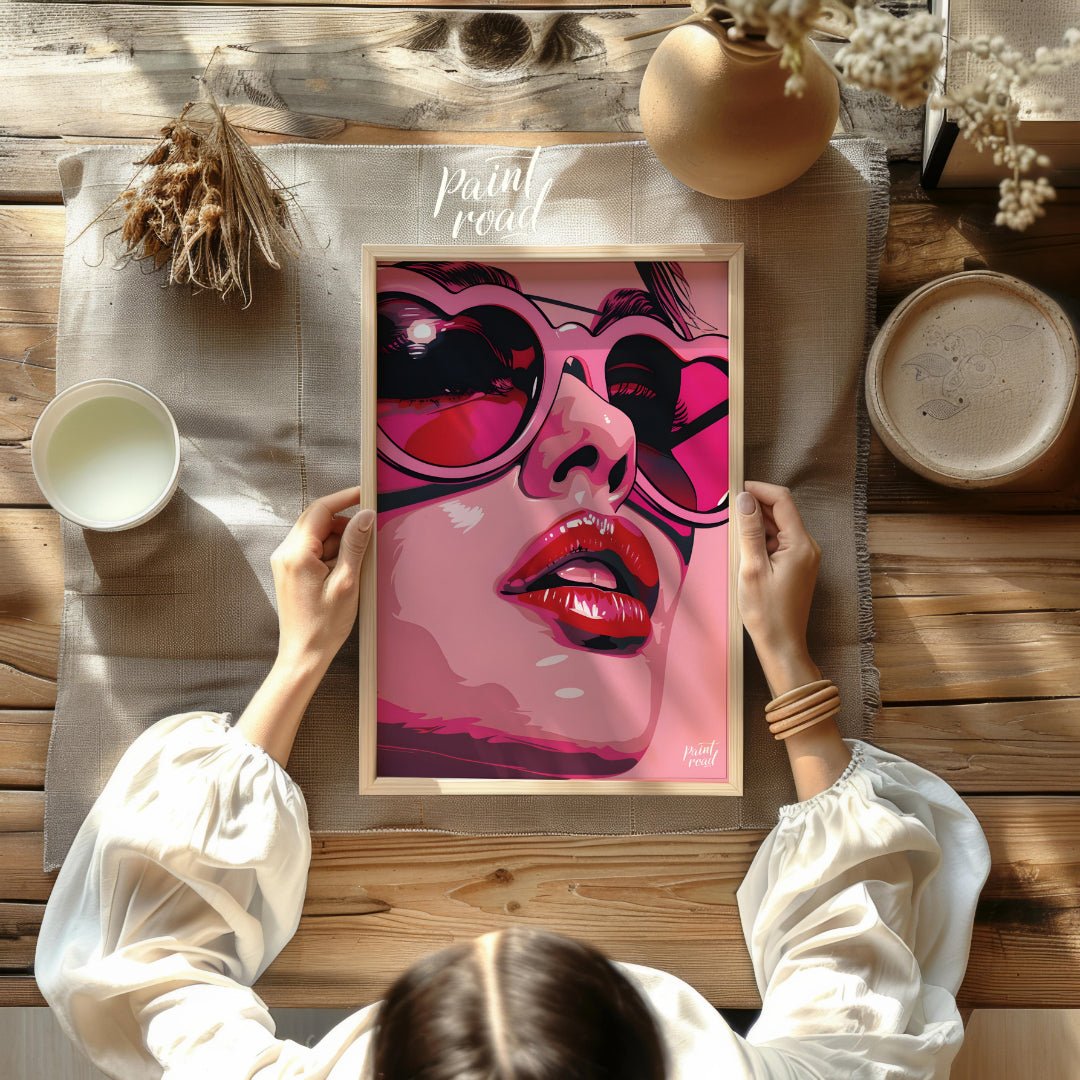 This striking digital artwork features a close-up portrait with a bold, graphic style. The subject,… for other