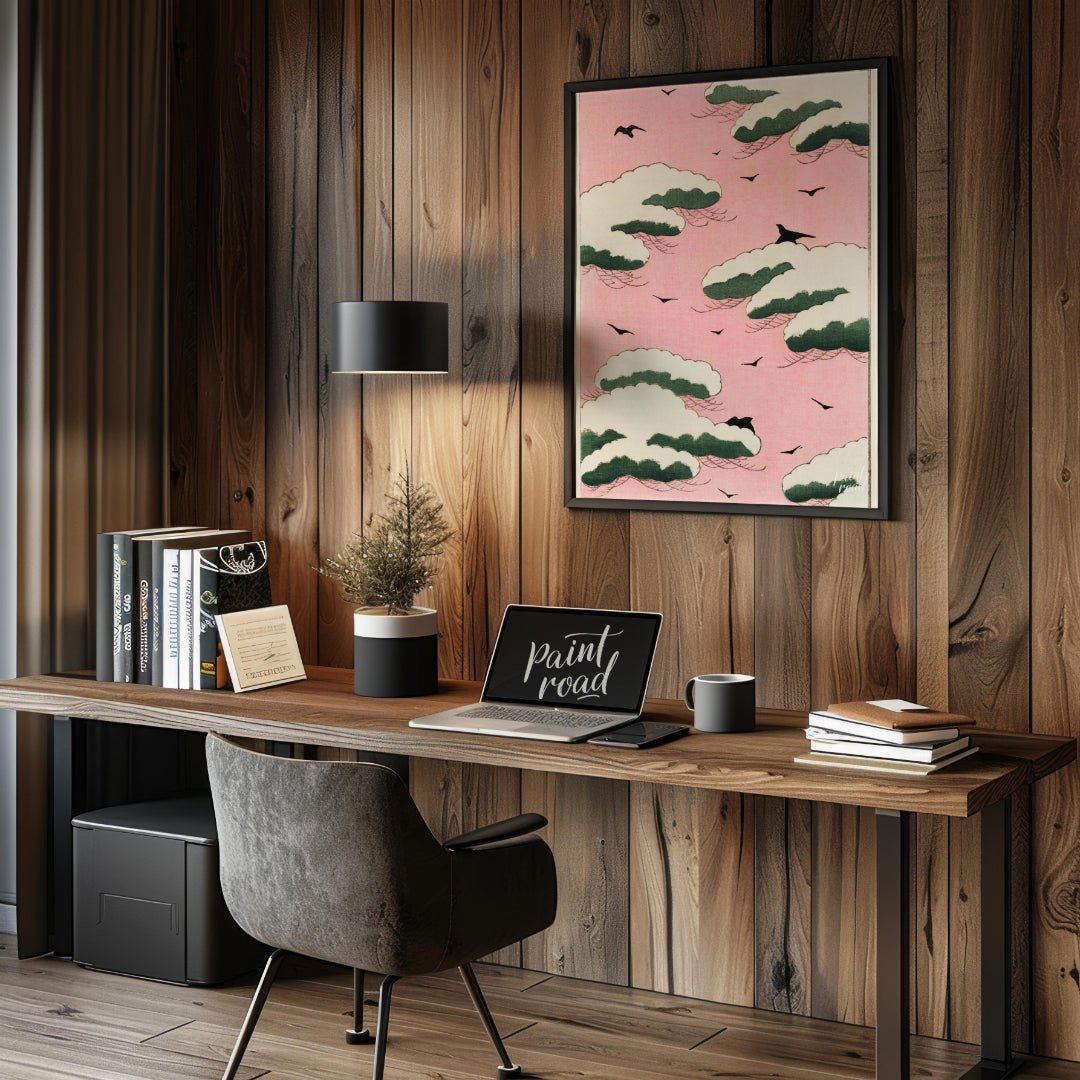 Pink Sky Flight Painting at Pink Sky Flight buy online at Paint Road featuring Asian art avian and beauty