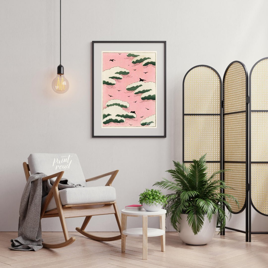 Pink Sky Flight Painting at Pink Sky Flight buy online at Paint Road featuring Asian art avian and beauty