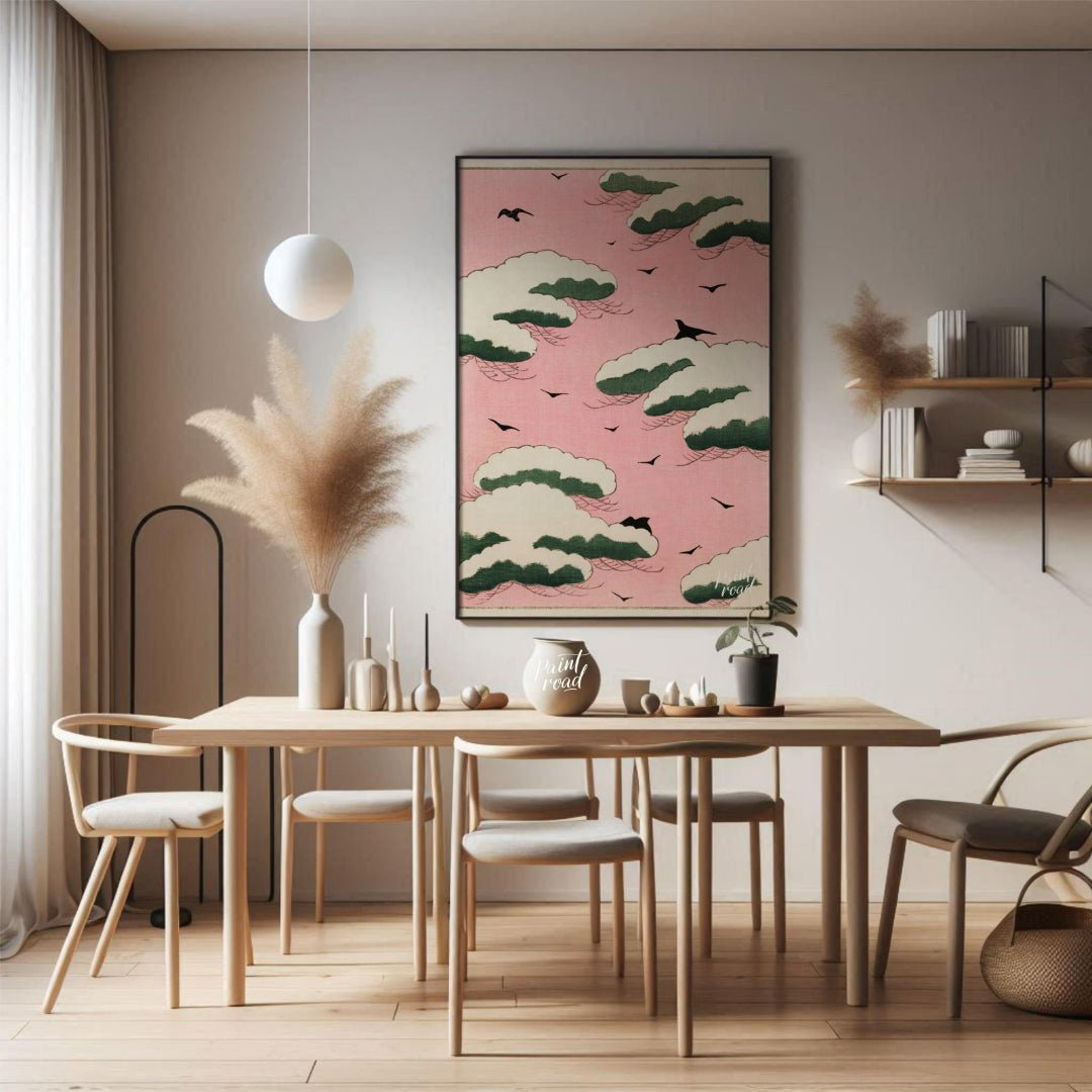 Pink Sky Flight Painting at Pink Sky Flight buy online at Paint Road featuring Asian art avian and beauty