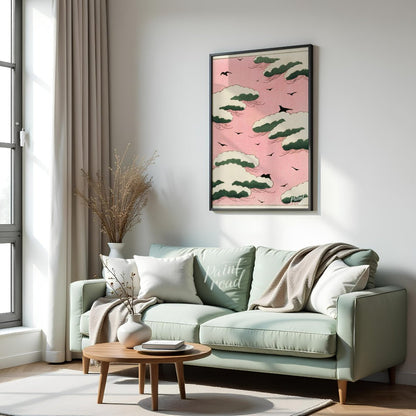 Pink Sky Flight Painting at Pink Sky Flight buy online at Paint Road featuring Asian art avian and beauty