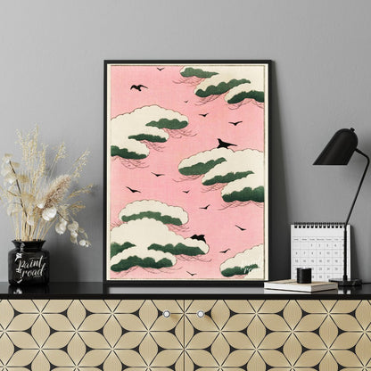 Pink Sky Flight Painting at Pink Sky Flight buy online at Paint Road featuring Asian art avian and beauty