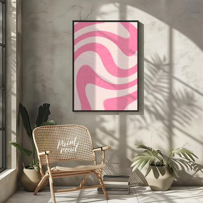 This vibrant and dynamic art print features a mesmerizing pattern of undulating waves or swirls, re… for living room