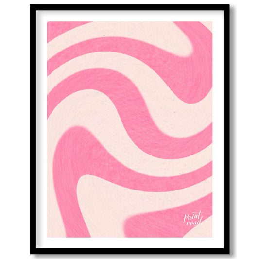 This vibrant and dynamic art print features a mesmerizing pattern of undulating waves or swirls, re… for space