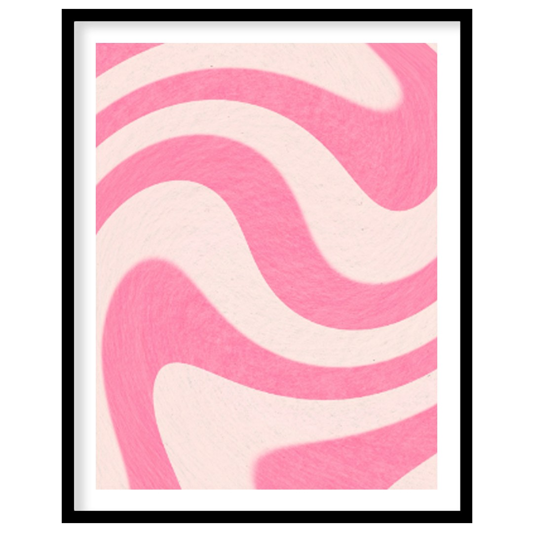 This vibrant and dynamic art print features a mesmerizing pattern of undulating waves or swirls, re… for space