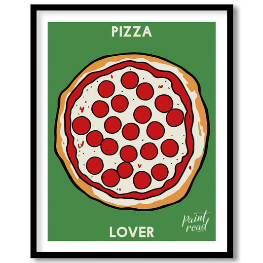 This eye-catching poster features a vibrant and inviting illustration of a classic pepperoni pizza,… for space