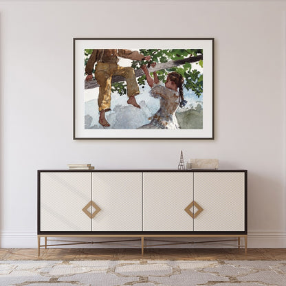 Step into a nostalgic summer day with this charming depiction of childhood play. This captivating for Foyer