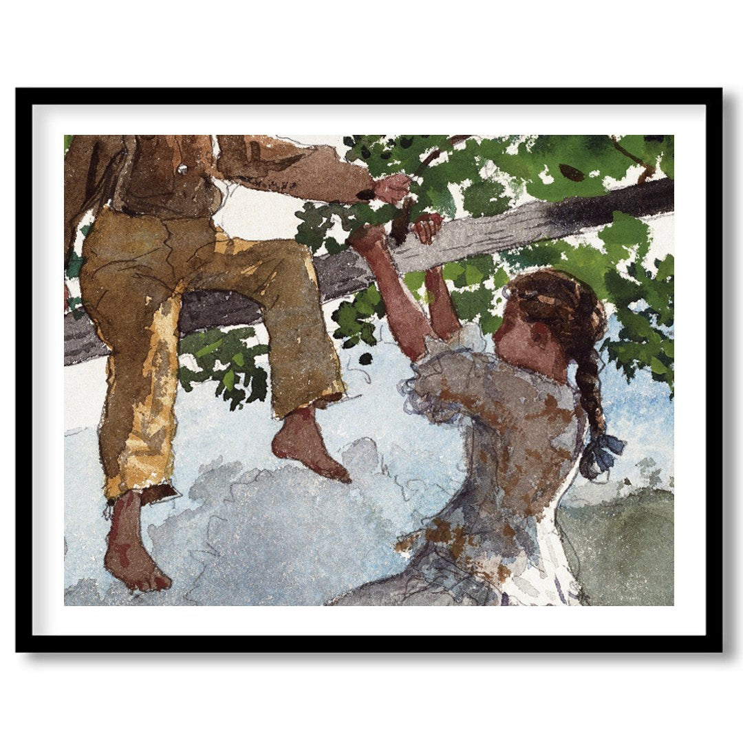 Step into a nostalgic summer day with this charming depiction of childhood play. This captivating for gallery