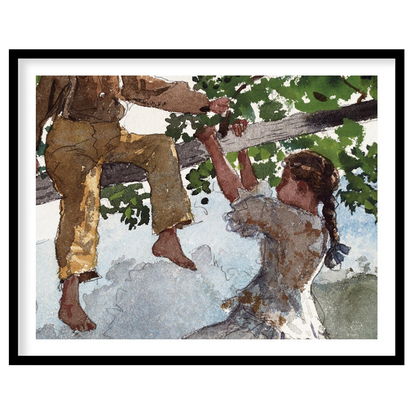 Step into a nostalgic summer day with this charming depiction of childhood play. This captivating for gallery