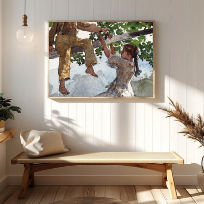 Step into a nostalgic summer day with this charming depiction of childhood play. This captivating for Hallway
