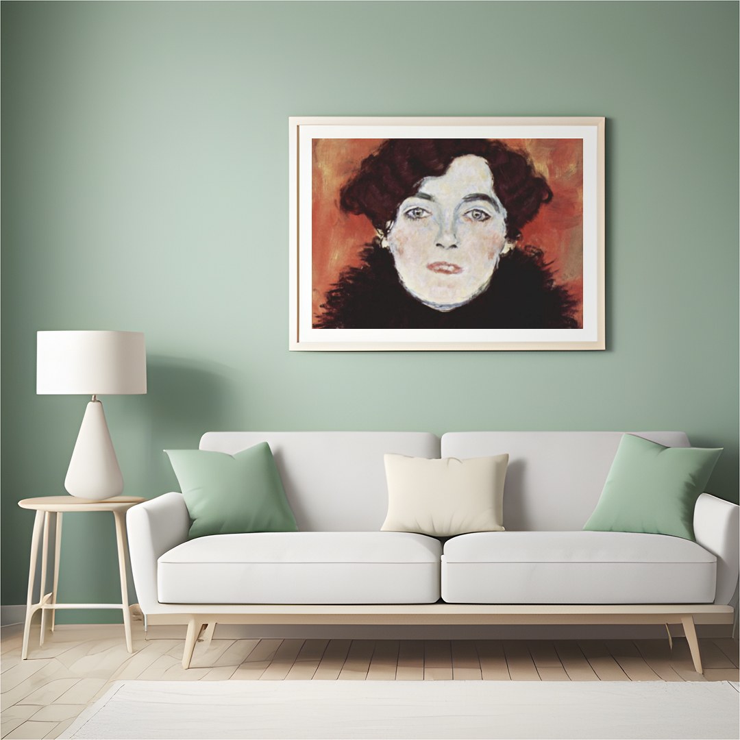 This captivating portrait captures an enigmatic expression set against a warm, copper backdrop. The for Hall