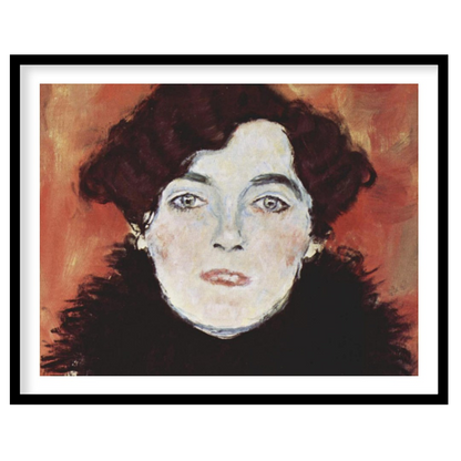 This captivating portrait captures an enigmatic expression set against a warm, copper backdrop. The for sanctuary
