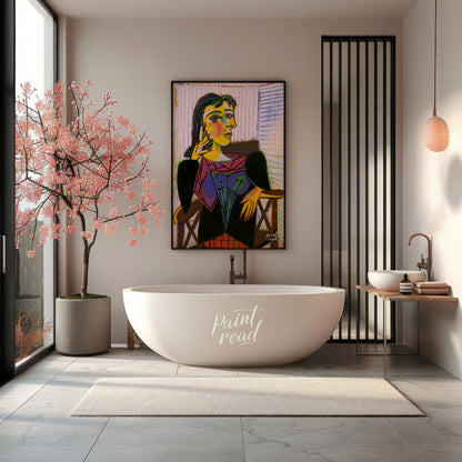 Pablo Picasso’s “Portrait of Dora Maar” is a celebrated and emotionally charged painting that vivid… for bathroom